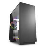 CABINET MIDDLE TOWER NO PSU - CABINET ATX SHARKOON PURE STEEL RGB NERO 7SLOT 47,4X21X47,5CM 3X3,5'' 5X2,5'' 2XUSB3.0 4XVENTOLA-RGB-120MM FINESTRA LATERALE - Borgaro Online