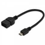CAVI COMMUTATORI E ADATTATORI - CAVO ADATTATORE OTG USB2.0 MICRO-B/A M/F 20CM DIGITUS AK300309002S - Borgaro Online