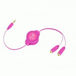 CAVI CAVI RETRATTILI - CAVO SPLITTER RETTRATTILE PER 2 AURICOLARI EUCABLESPLPK ROSA RETRAK 0816983011373 - Borgaro Online