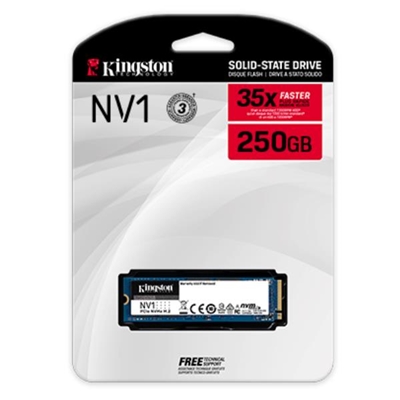 SSD-SOLID STATE DISK M.2(2280) NVME  250GB PCIE3.0X4 KINGSTON SNVS/250G READ:2100MB/S-WRITE:1100MB/S